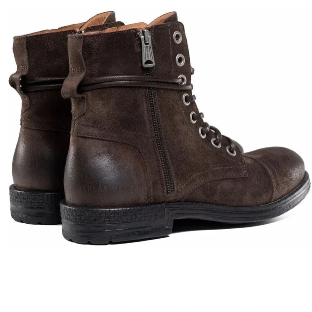 Replay Pack Brown Suede Lace Up Military Utility Combat Mid Boots